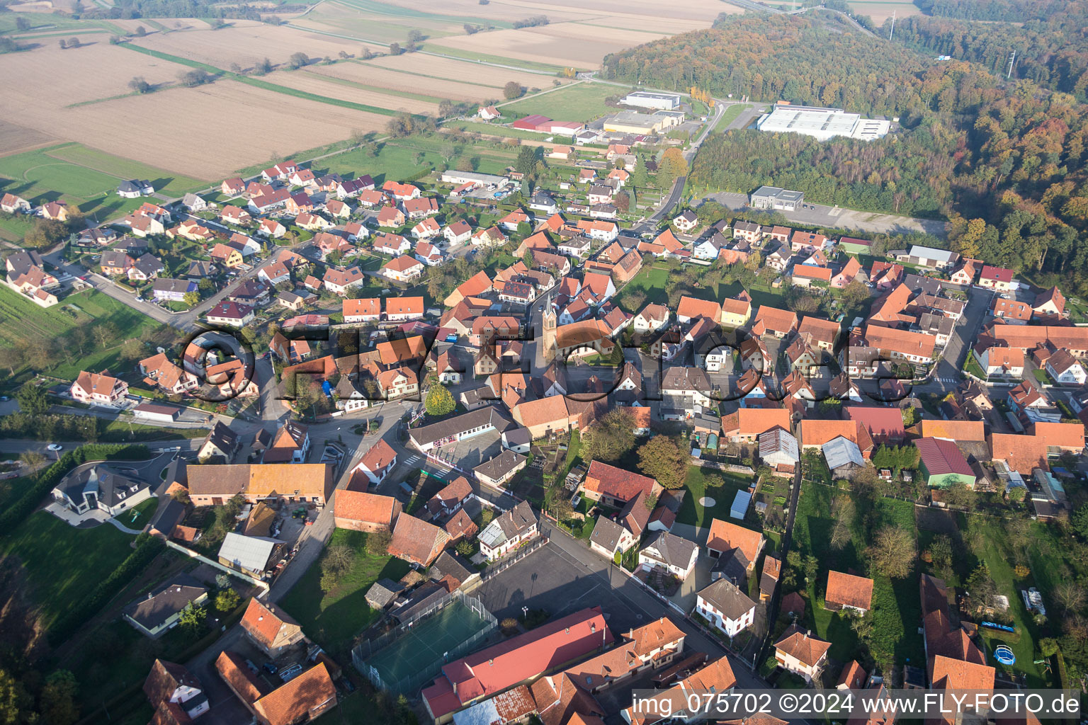 Village view in Schaffhouse-près-Seltz in the state Bas-Rhin, France