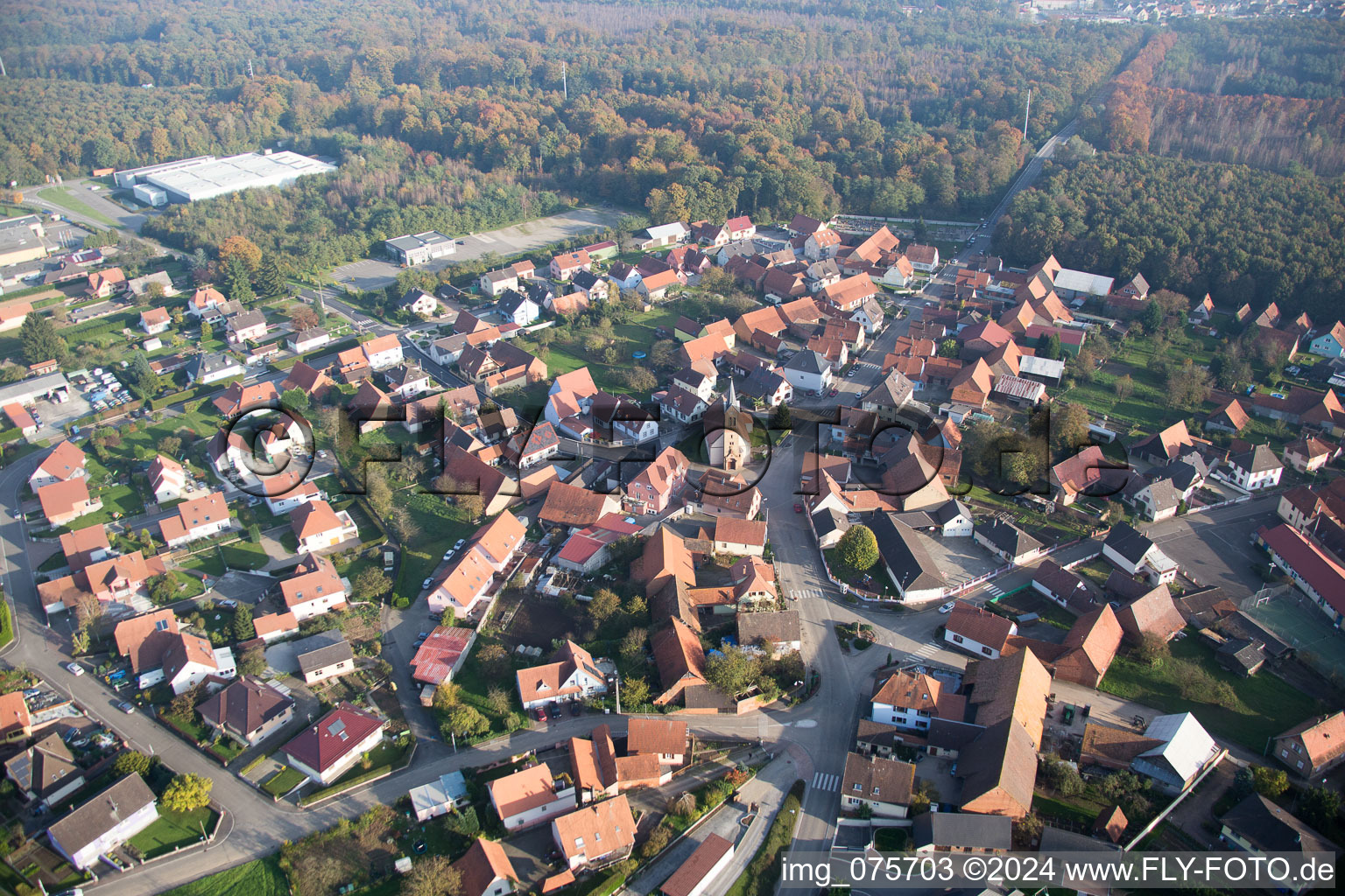 Schaffhouse-près-Seltz in the state Bas-Rhin, France out of the air