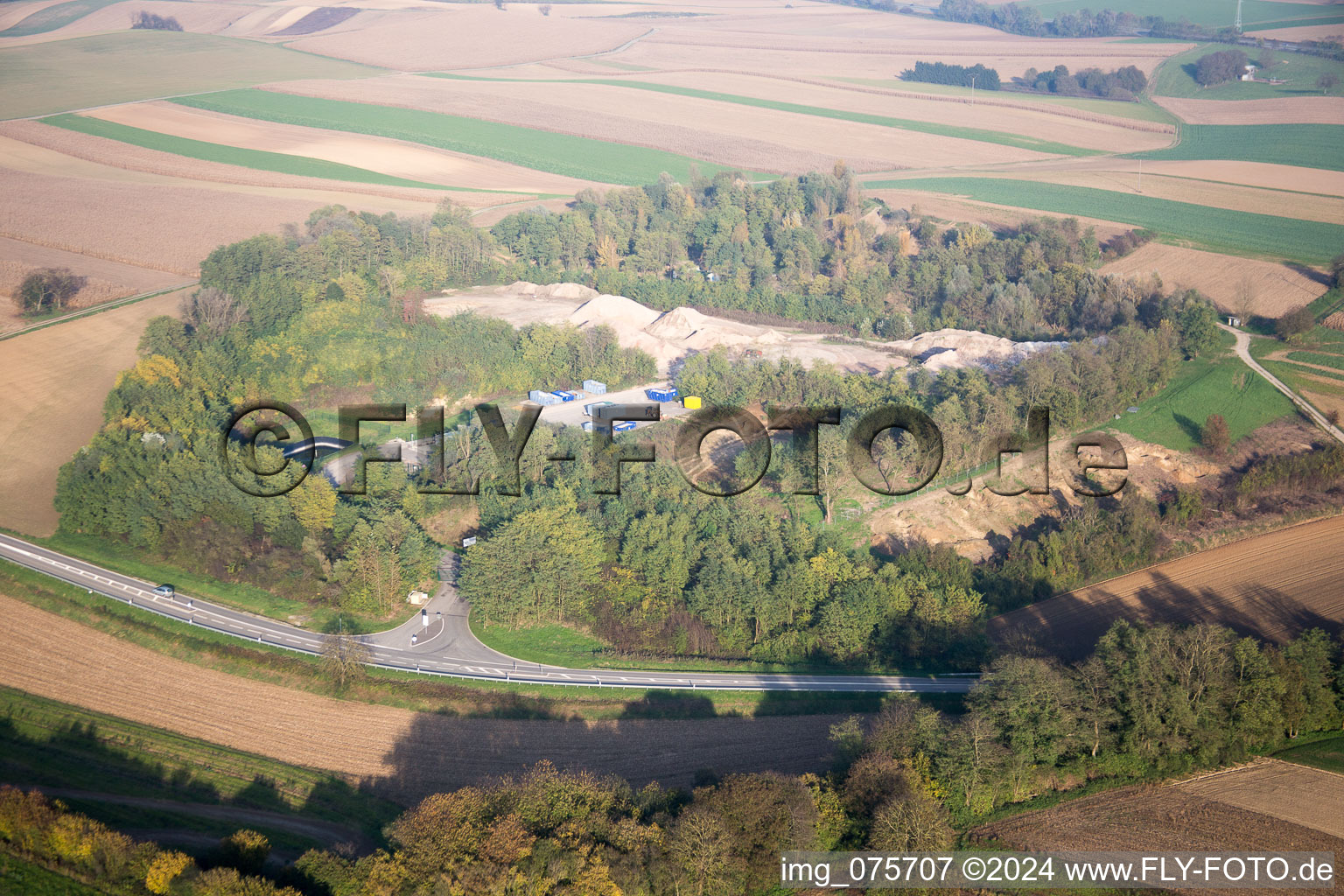 Schaffhouse-près-Seltz in the state Bas-Rhin, France from the plane