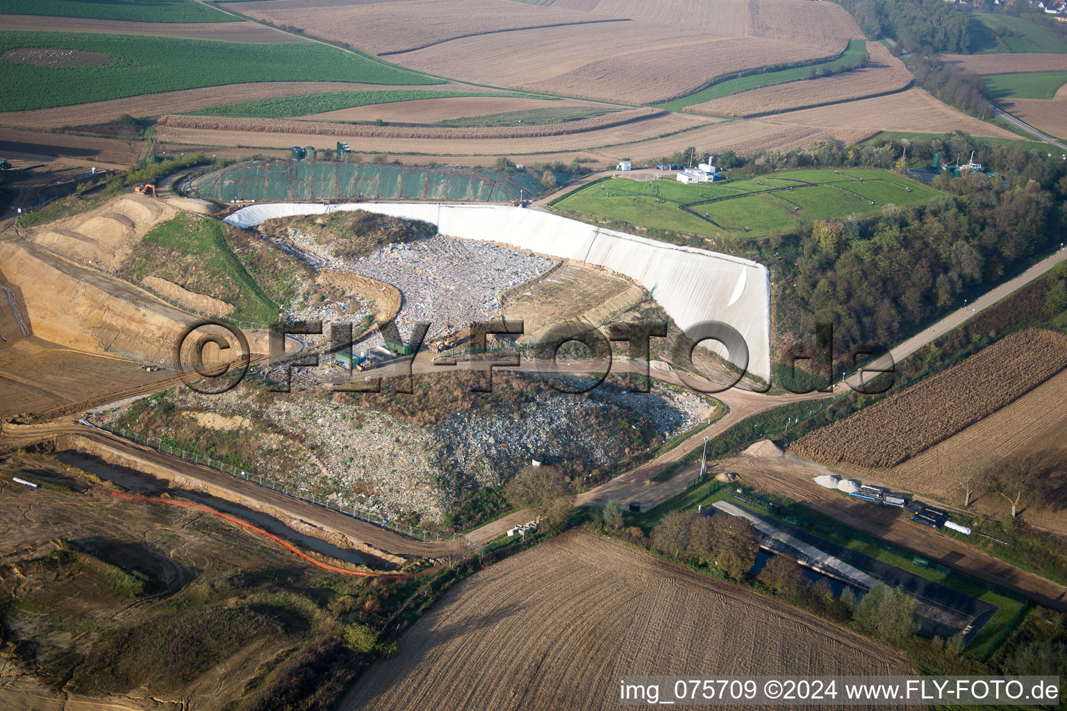 Bird's eye view of Schaffhouse-près-Seltz in the state Bas-Rhin, France