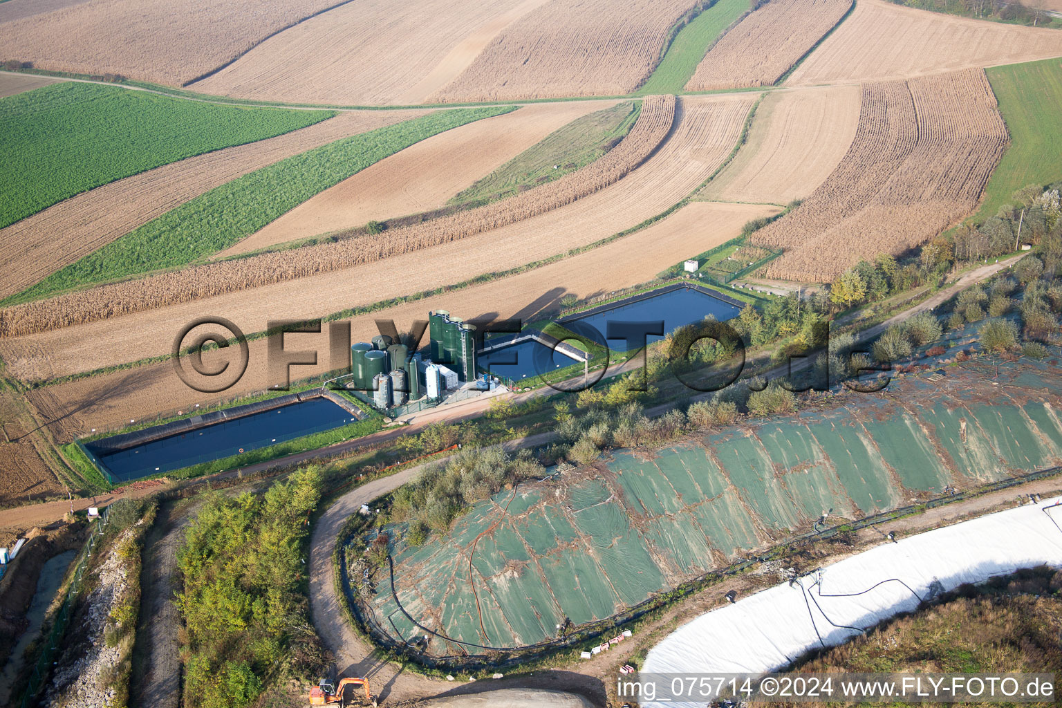 Drone image of Schaffhouse-près-Seltz in the state Bas-Rhin, France