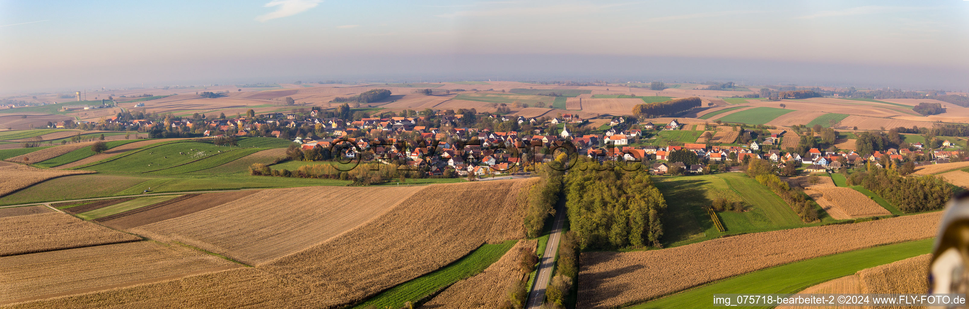 Panorama in Wintzenbach in the state Bas-Rhin, France