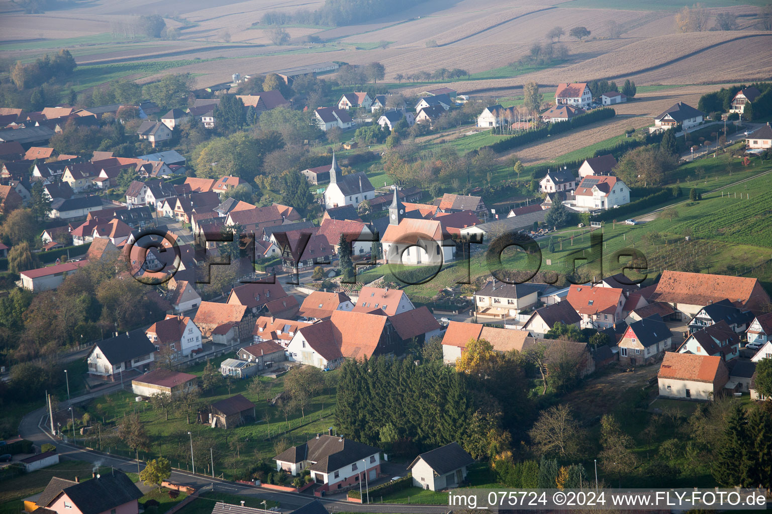 Oblique view of Wintzenbach in the state Bas-Rhin, France