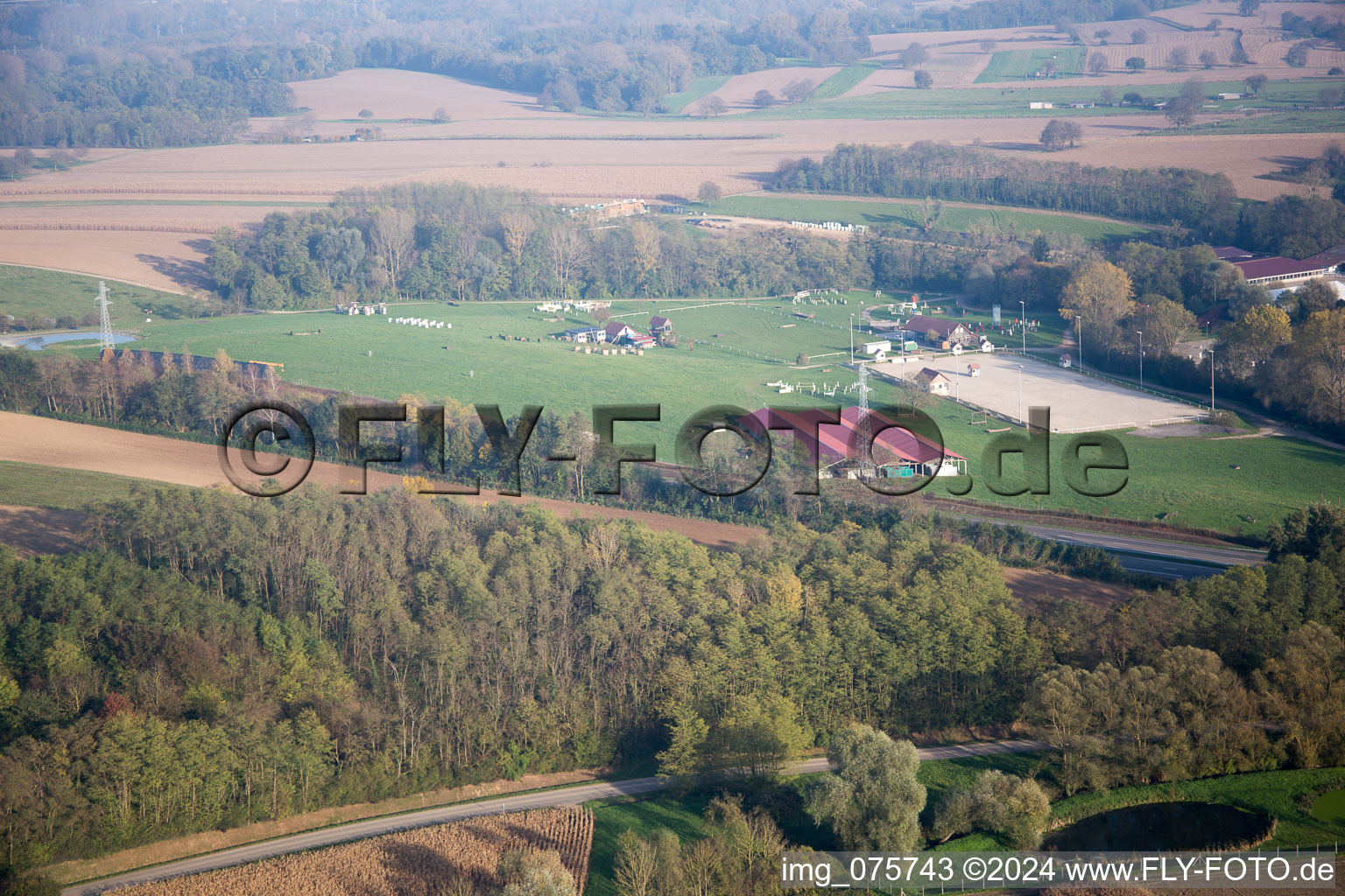 Aerial photograpy of Neewiller-près-Lauterbourg in the state Bas-Rhin, France