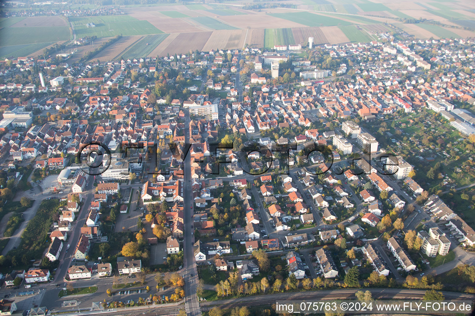 Aerial view of Kandel in the state Rhineland-Palatinate, Germany