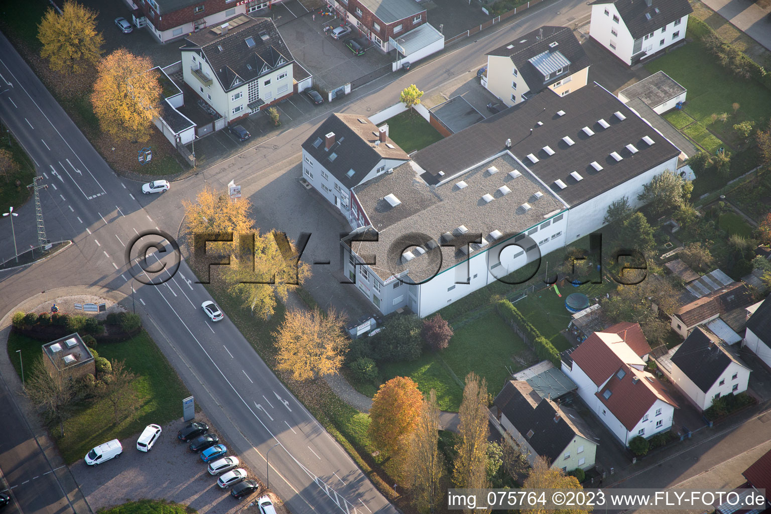 Aerial view of Folk in Kandel in the state Rhineland-Palatinate, Germany