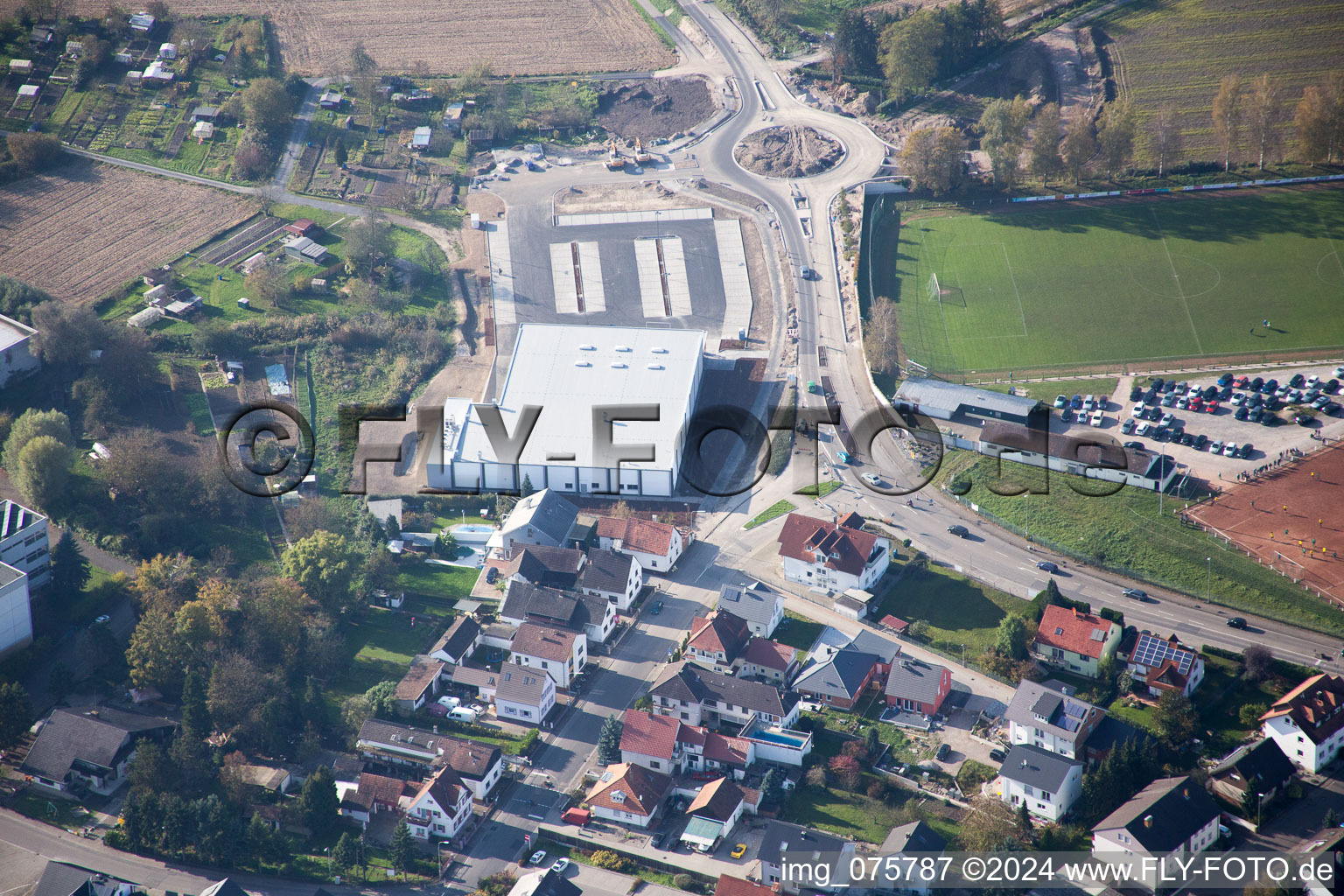 Hagenbach in the state Rhineland-Palatinate, Germany out of the air