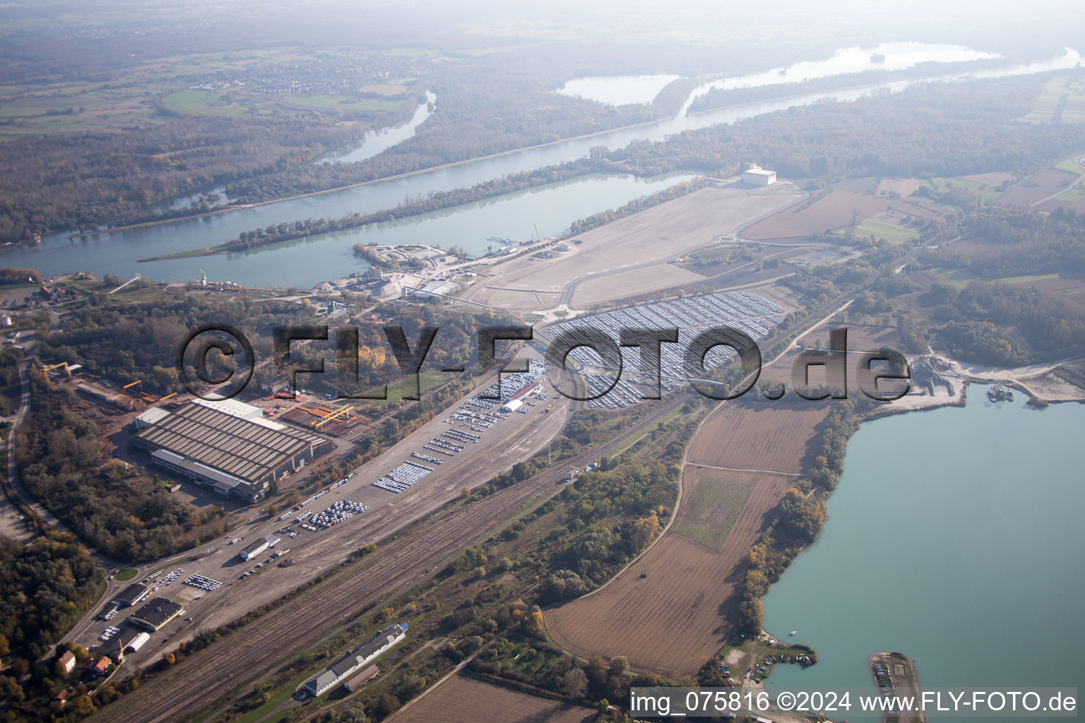 Aerial view of Lauterbourg in the state Bas-Rhin, France