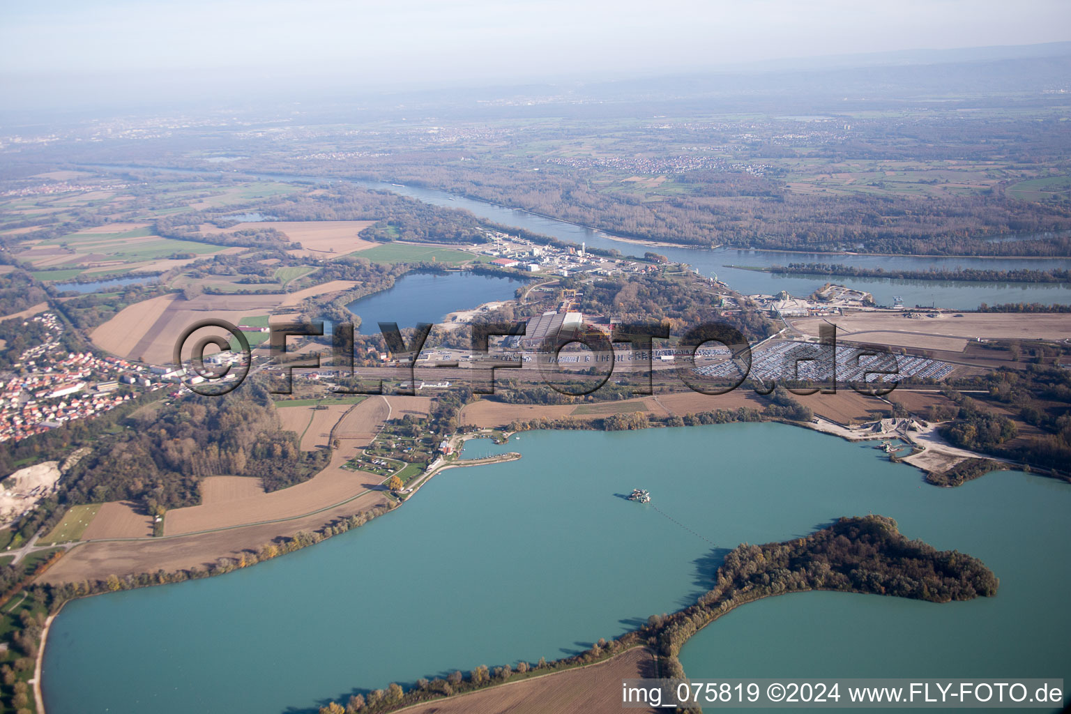 Oblique view of Lauterbourg in the state Bas-Rhin, France