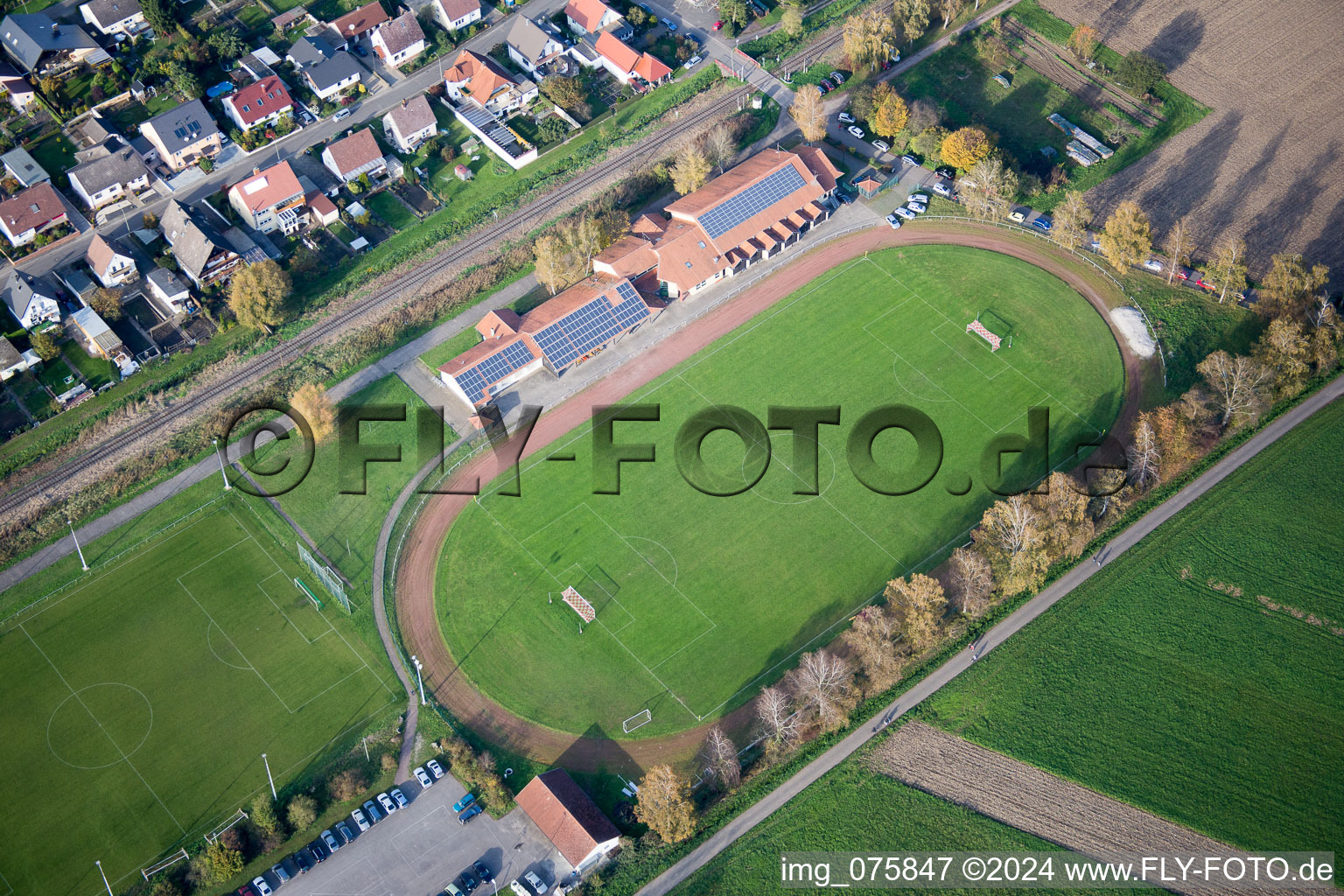 Steinfeld in the state Rhineland-Palatinate, Germany from the plane