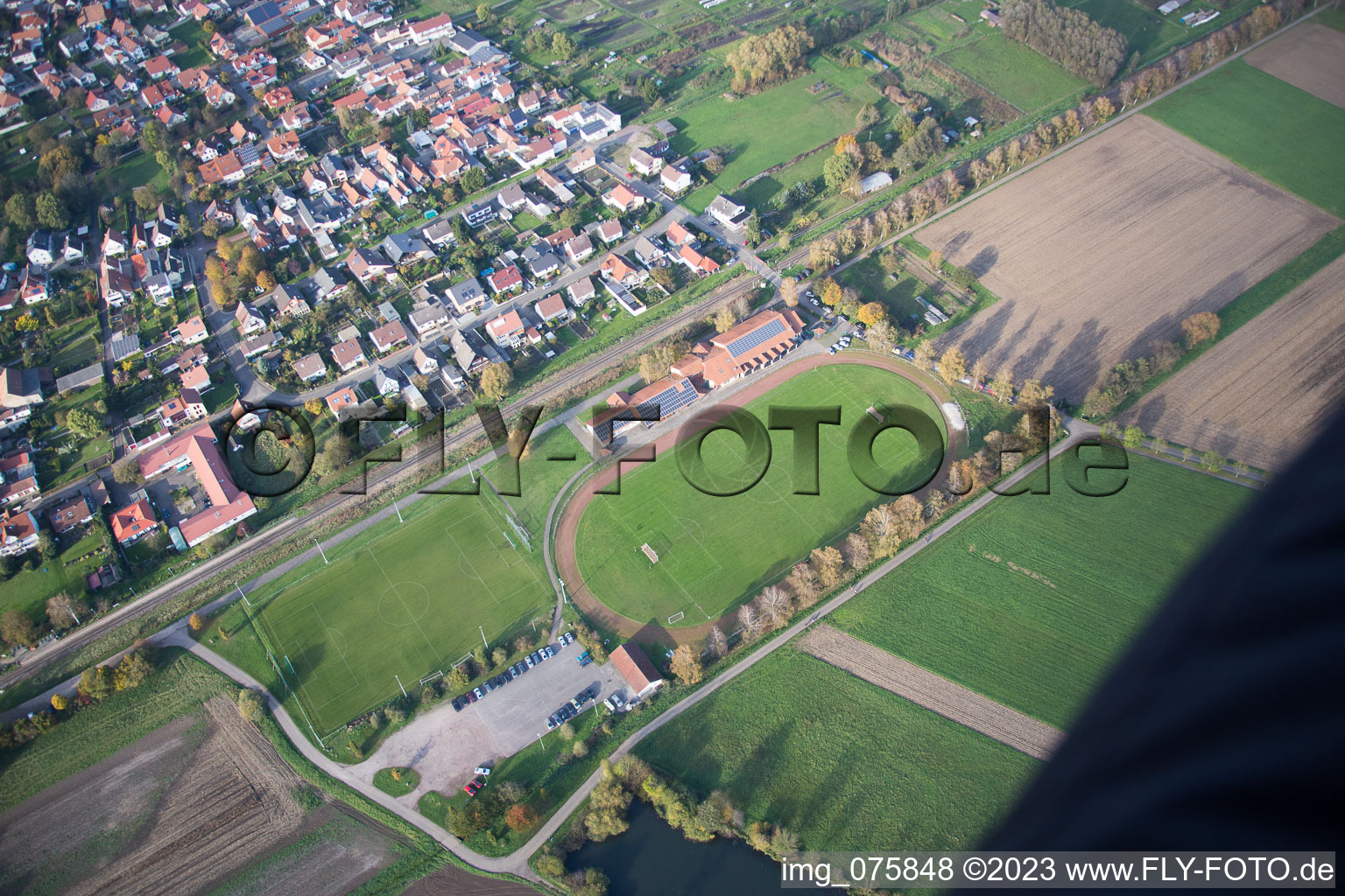 Bird's eye view of Steinfeld in the state Rhineland-Palatinate, Germany