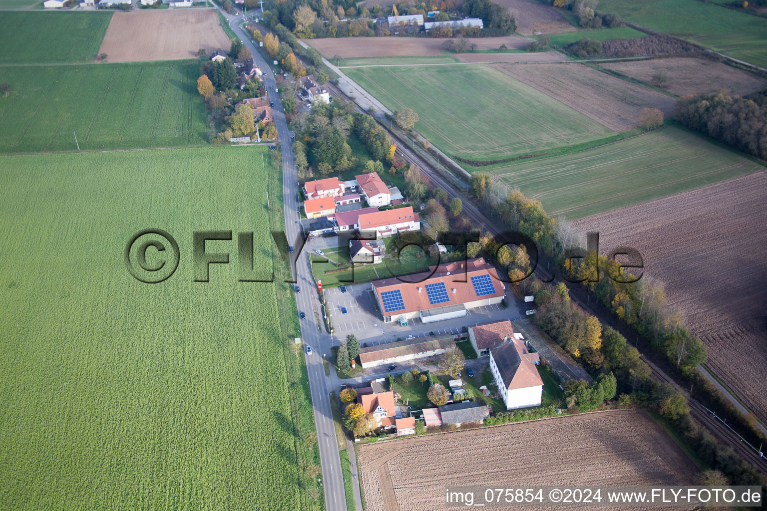 Drone recording of Steinfeld in the state Rhineland-Palatinate, Germany