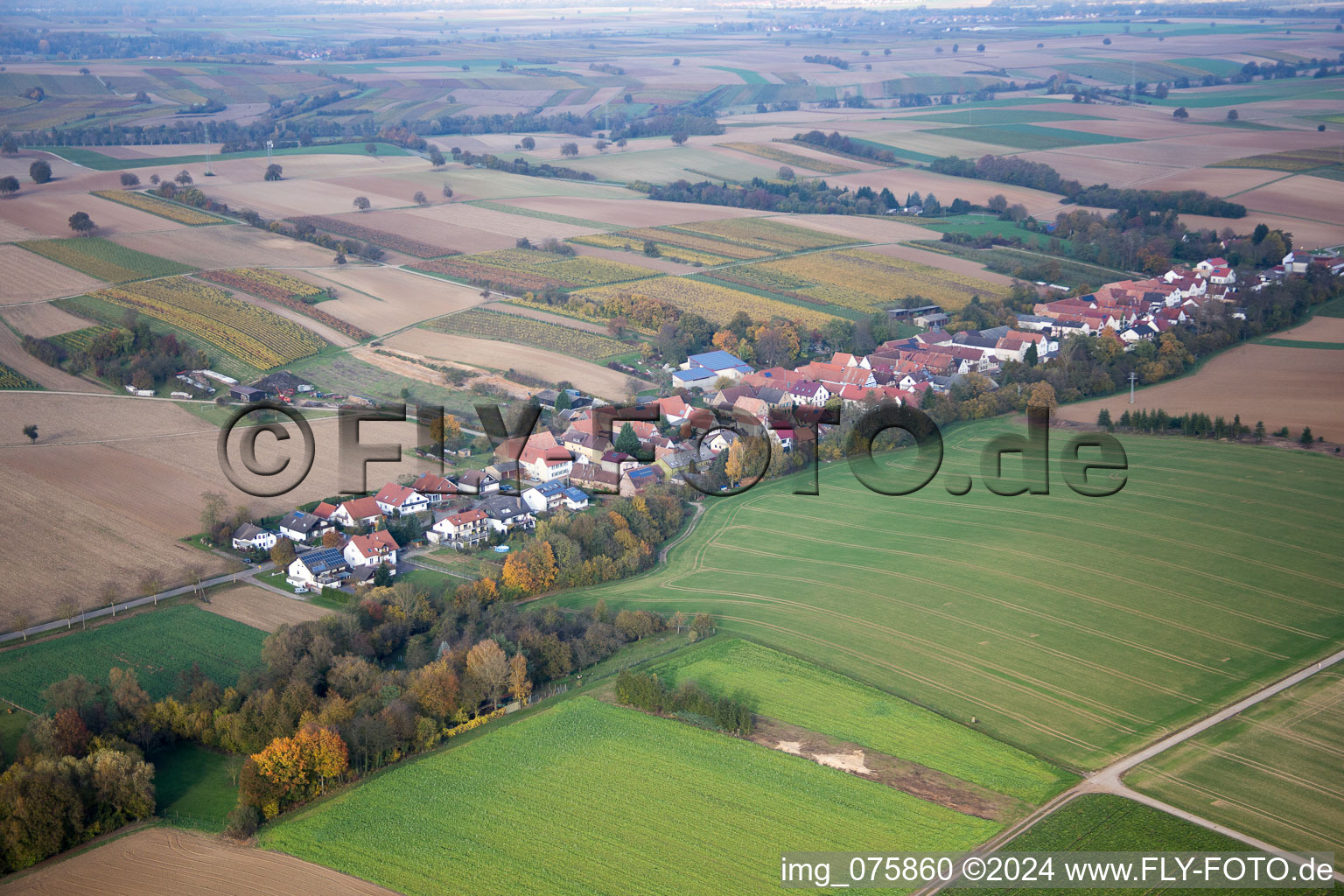 Vollmersweiler in the state Rhineland-Palatinate, Germany out of the air