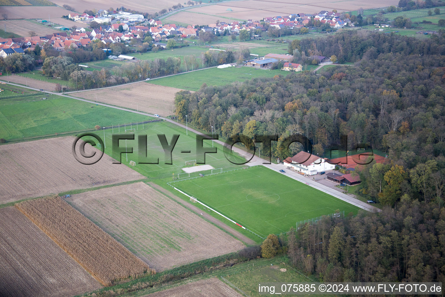 Sports field in Freckenfeld in the state Rhineland-Palatinate, Germany