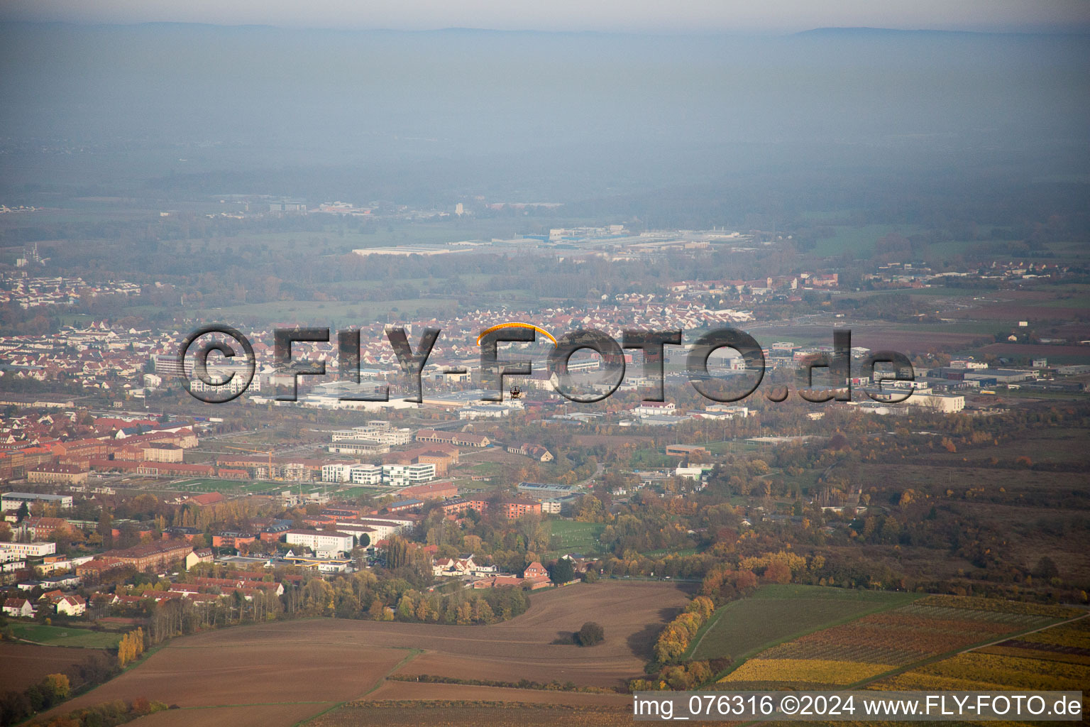 Aerial photograpy of Landau in der Pfalz in the state Rhineland-Palatinate, Germany