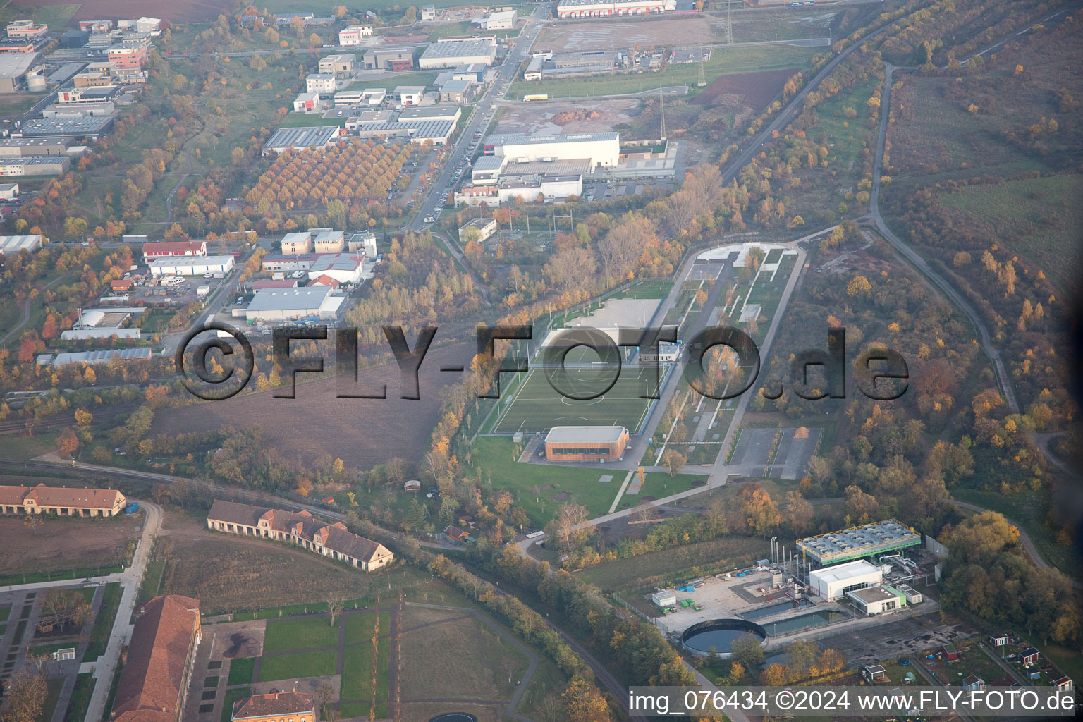 Landau in der Pfalz in the state Rhineland-Palatinate, Germany from above