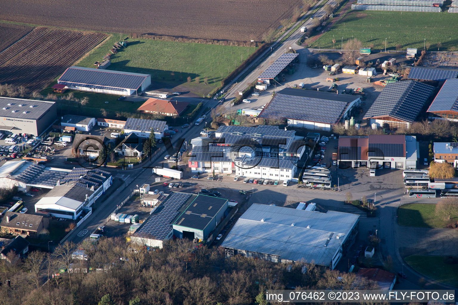 Aerial photograpy of District Herxheim in Herxheim bei Landau/Pfalz in the state Rhineland-Palatinate, Germany