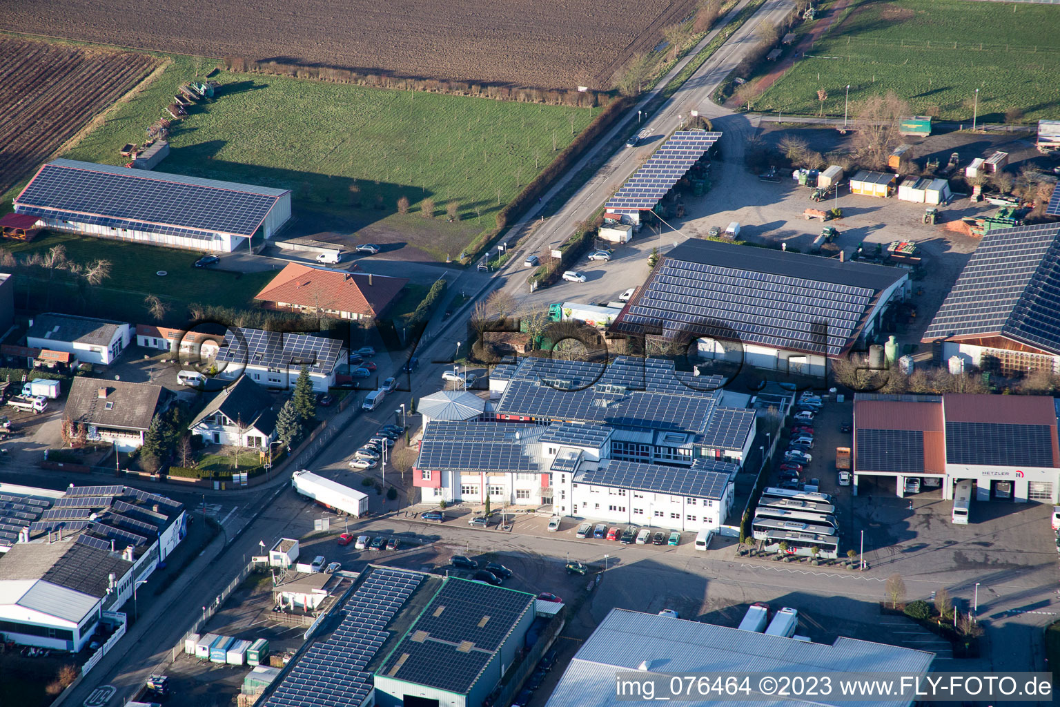 District Herxheim in Herxheim bei Landau in the state Rhineland-Palatinate, Germany from above