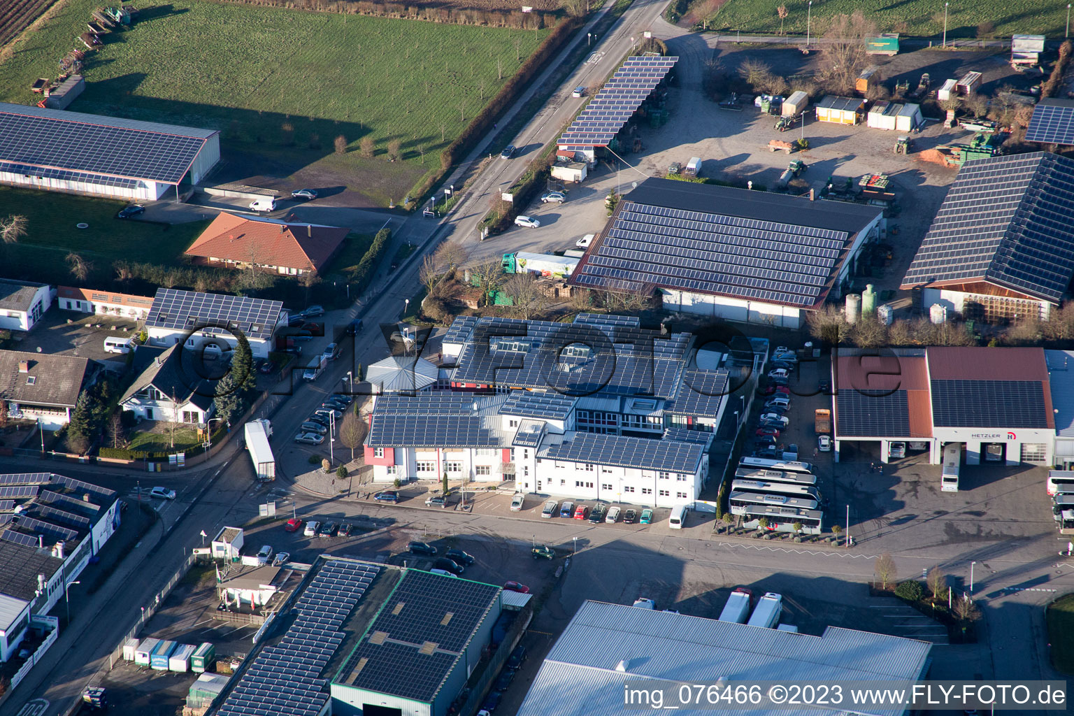 District Herxheim in Herxheim bei Landau in the state Rhineland-Palatinate, Germany seen from above