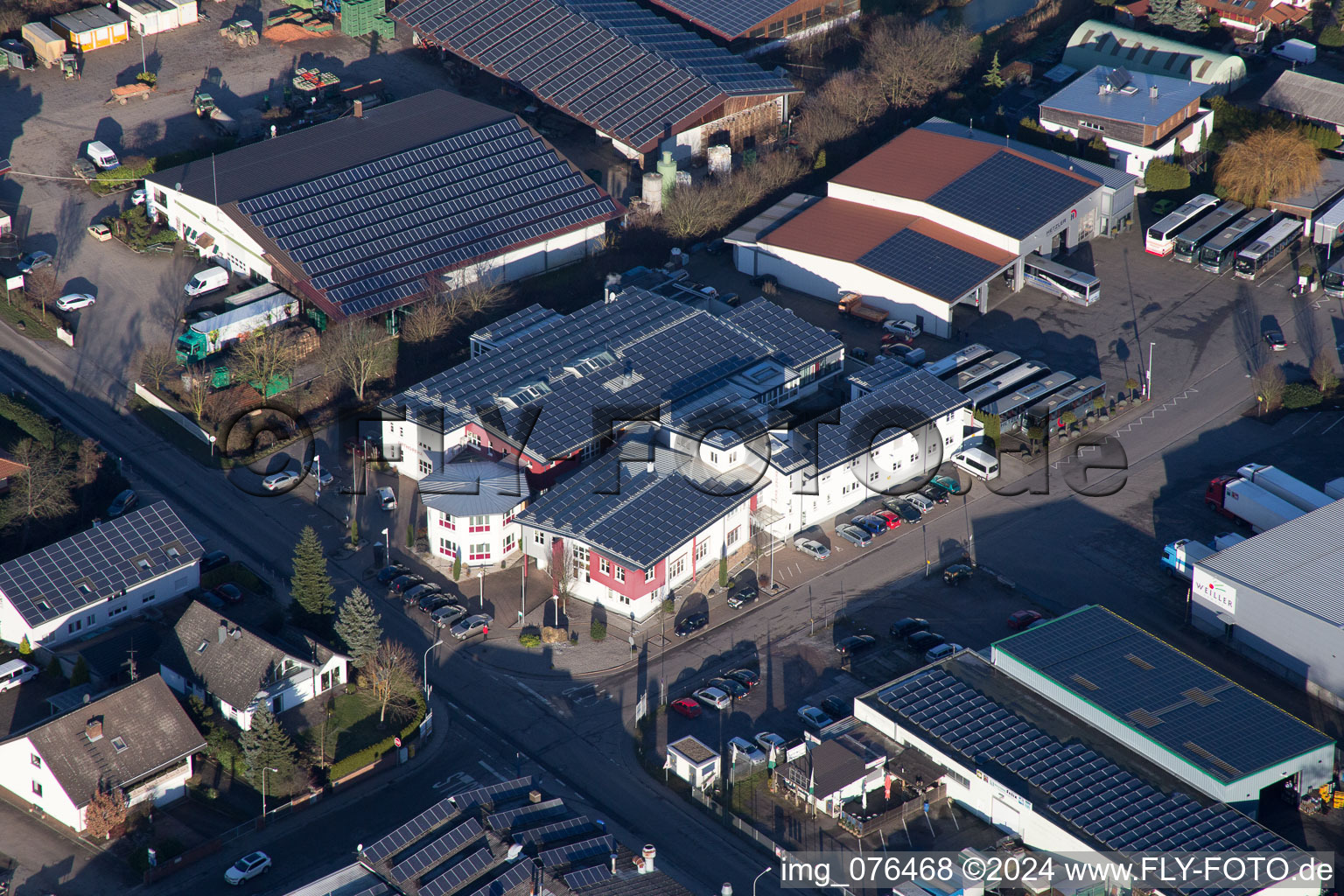 Bird's eye view of District Herxheim in Herxheim bei Landau/Pfalz in the state Rhineland-Palatinate, Germany