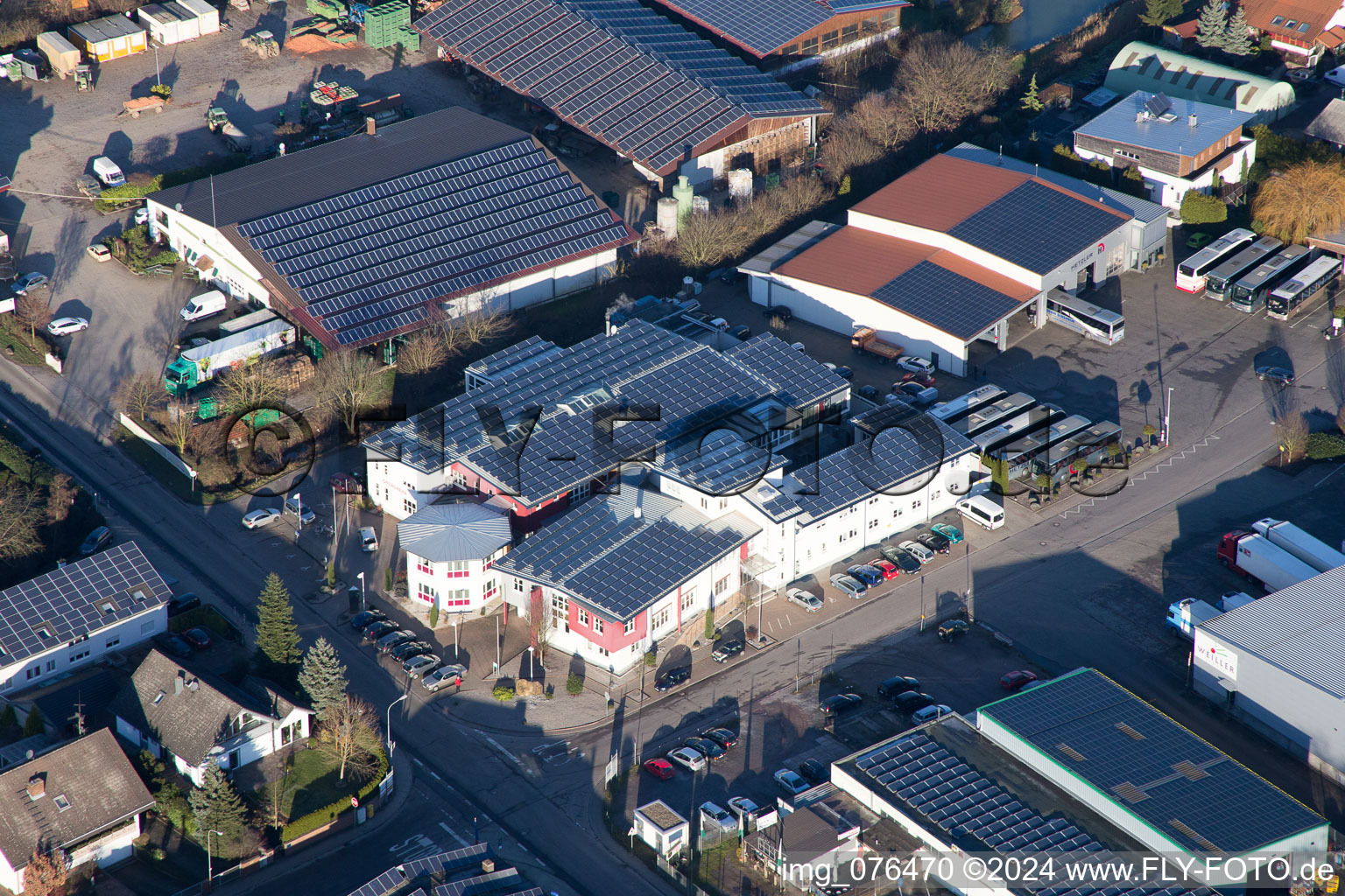 Drone recording of District Herxheim in Herxheim bei Landau in the state Rhineland-Palatinate, Germany