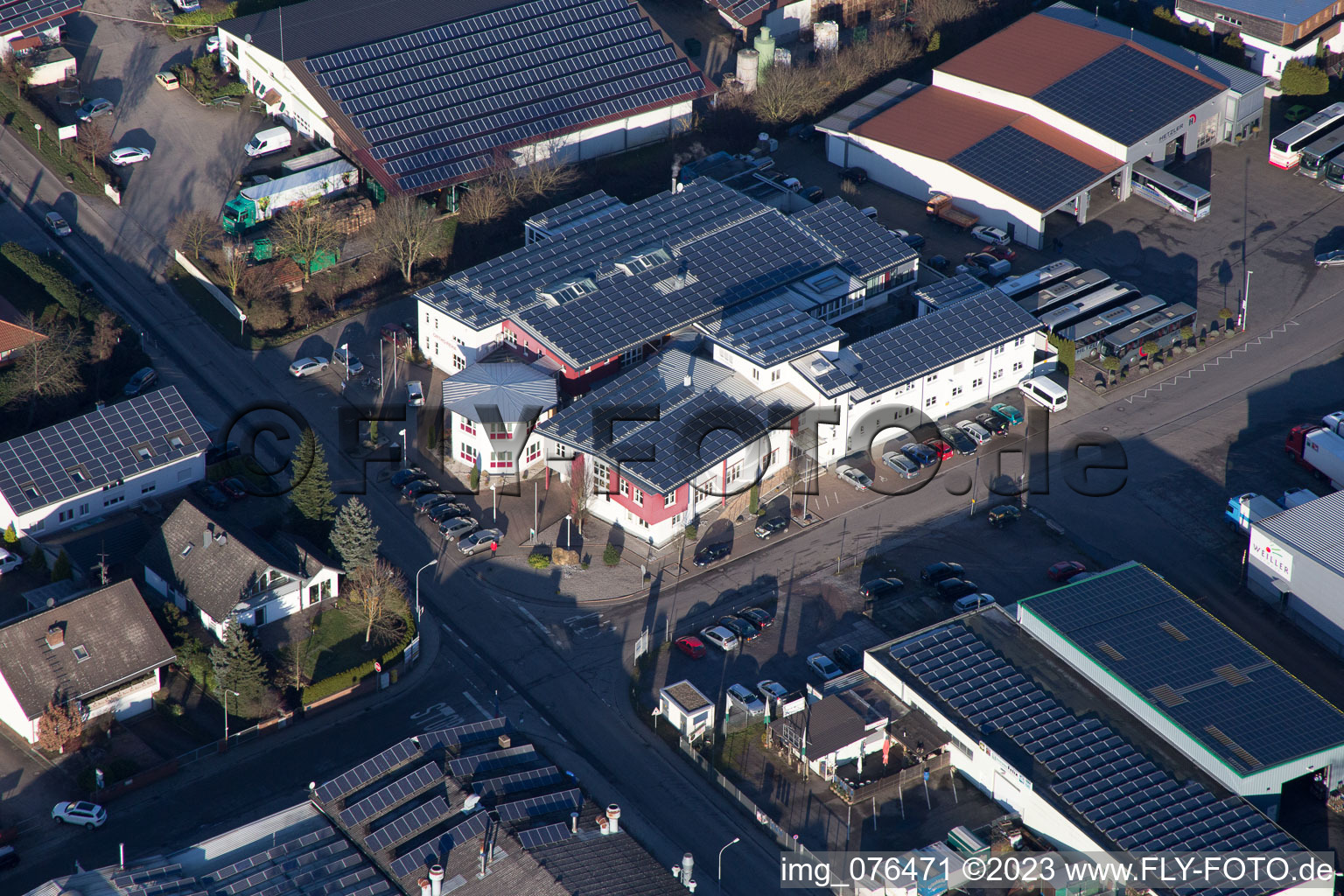 Drone image of District Herxheim in Herxheim bei Landau/Pfalz in the state Rhineland-Palatinate, Germany