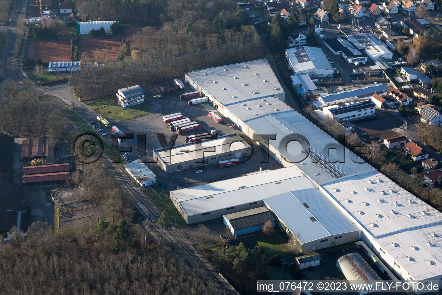 District Herxheim in Herxheim bei Landau in the state Rhineland-Palatinate, Germany from the drone perspective