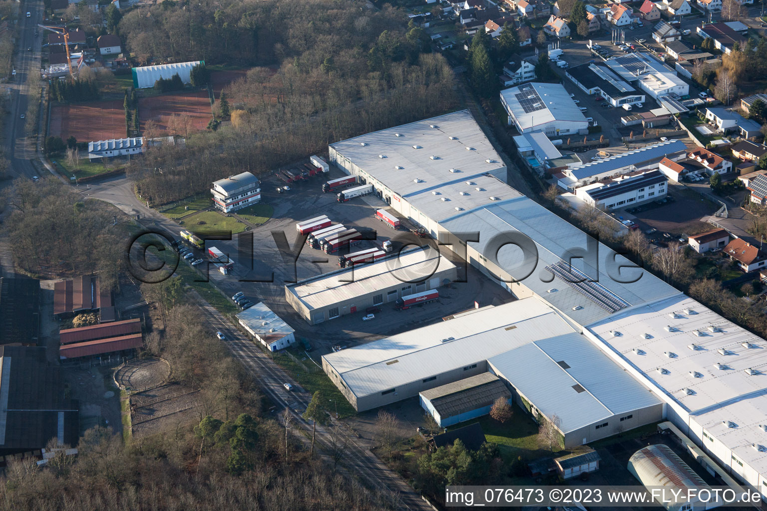 District Herxheim in Herxheim bei Landau/Pfalz in the state Rhineland-Palatinate, Germany from a drone