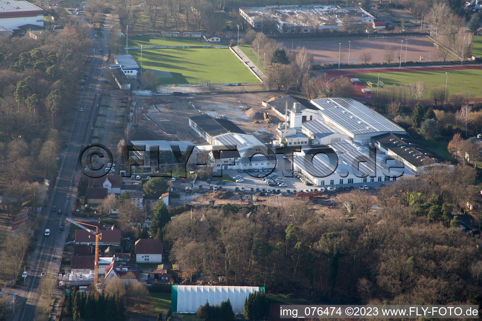 District Herxheim in Herxheim bei Landau/Pfalz in the state Rhineland-Palatinate, Germany seen from a drone