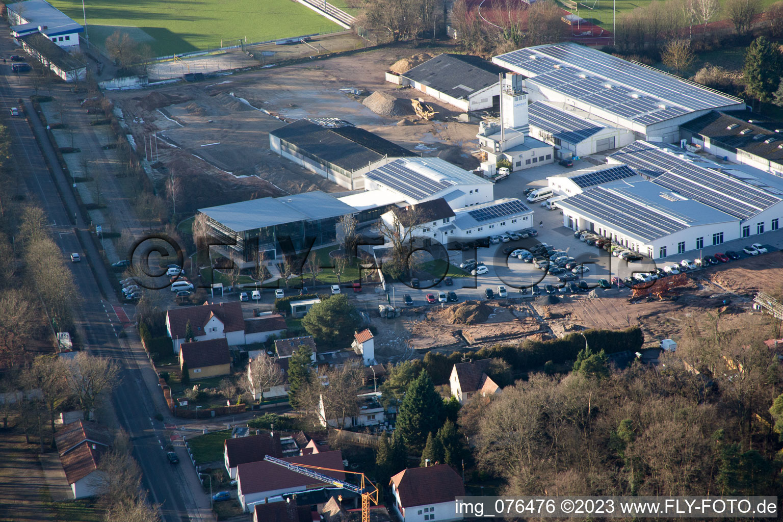 Aerial photograpy of District Herxheim in Herxheim bei Landau in the state Rhineland-Palatinate, Germany