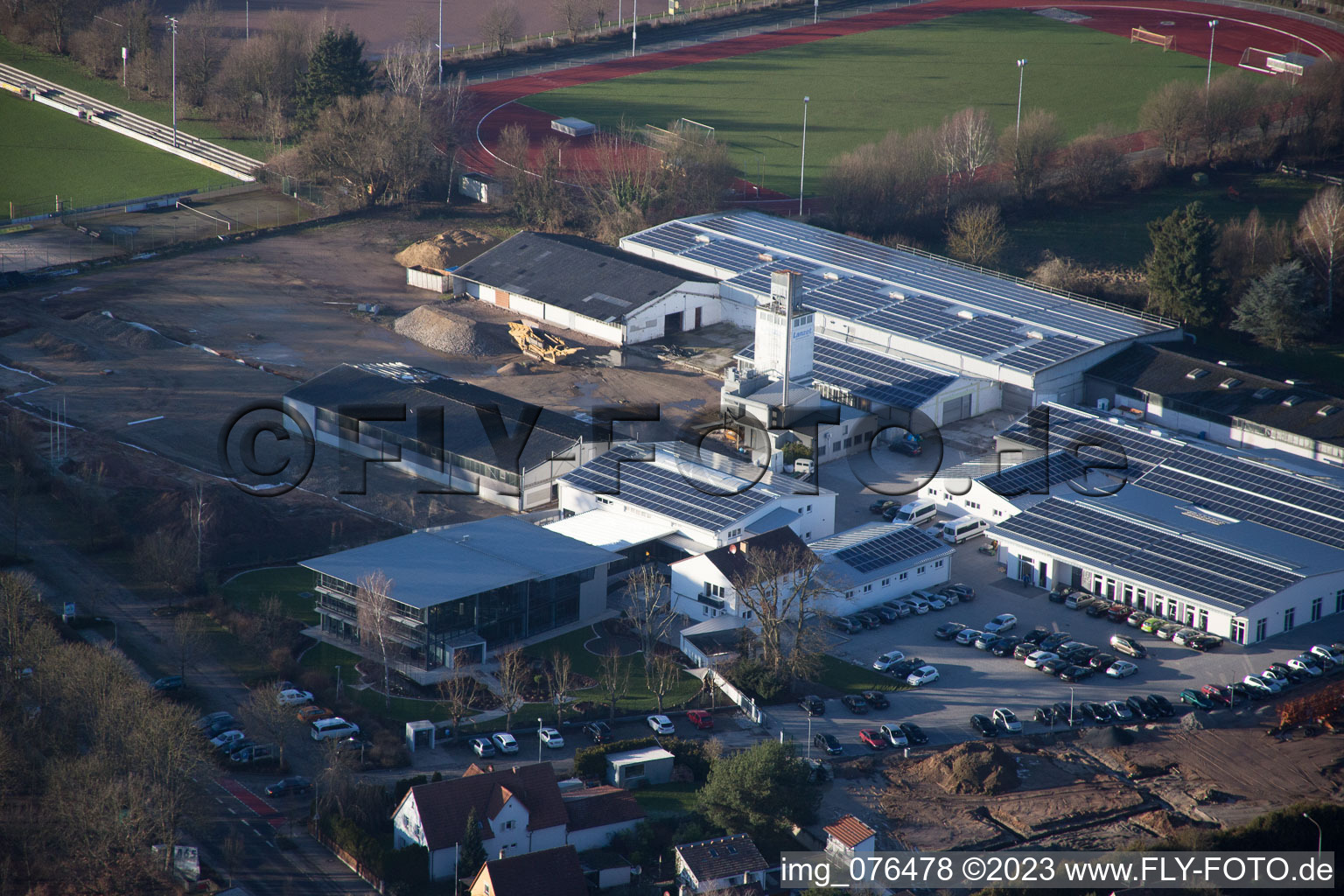 District Herxheim in Herxheim bei Landau in the state Rhineland-Palatinate, Germany from above