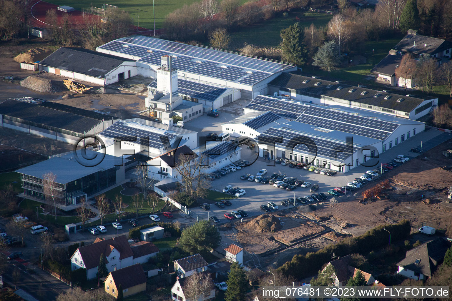 District Herxheim in Herxheim bei Landau in the state Rhineland-Palatinate, Germany from the plane