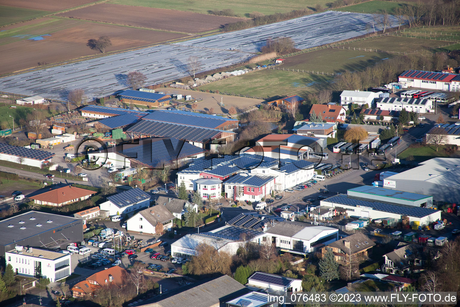 District Herxheim in Herxheim bei Landau in the state Rhineland-Palatinate, Germany viewn from the air