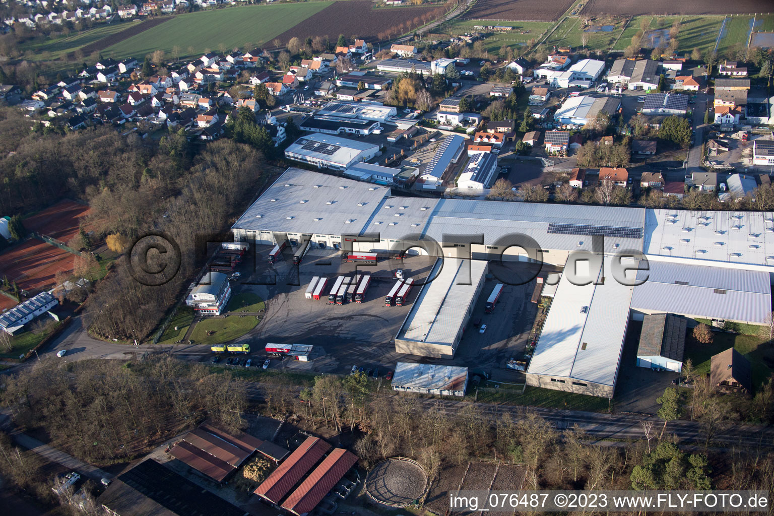 District Herxheim in Herxheim bei Landau in the state Rhineland-Palatinate, Germany from a drone