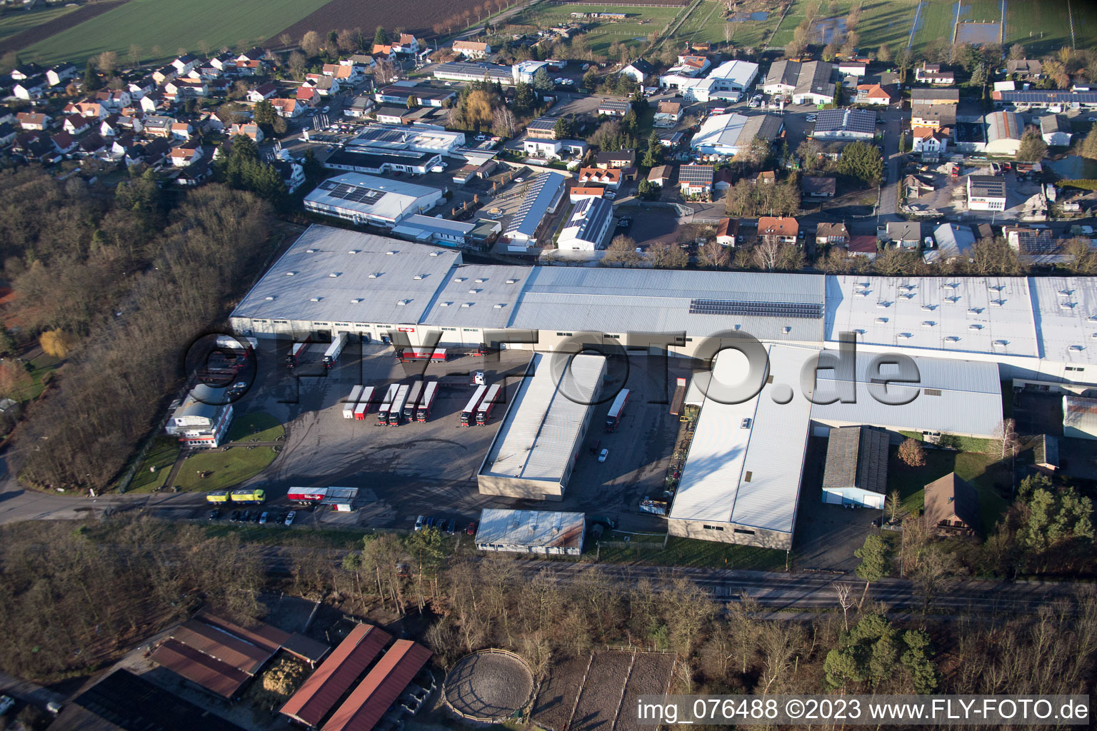 District Herxheim in Herxheim bei Landau in the state Rhineland-Palatinate, Germany seen from a drone