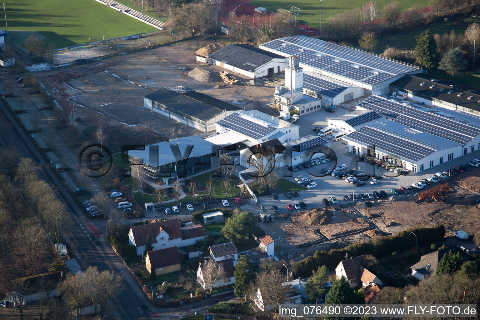 Aerial photograpy of District Herxheim in Herxheim bei Landau in the state Rhineland-Palatinate, Germany