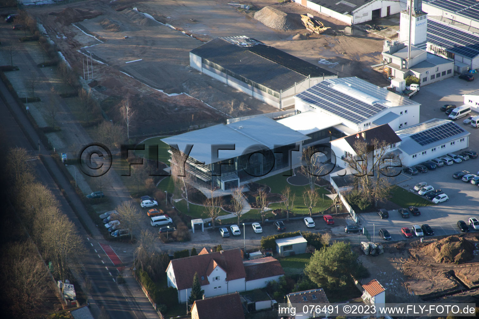 Oblique view of District Herxheim in Herxheim bei Landau in the state Rhineland-Palatinate, Germany