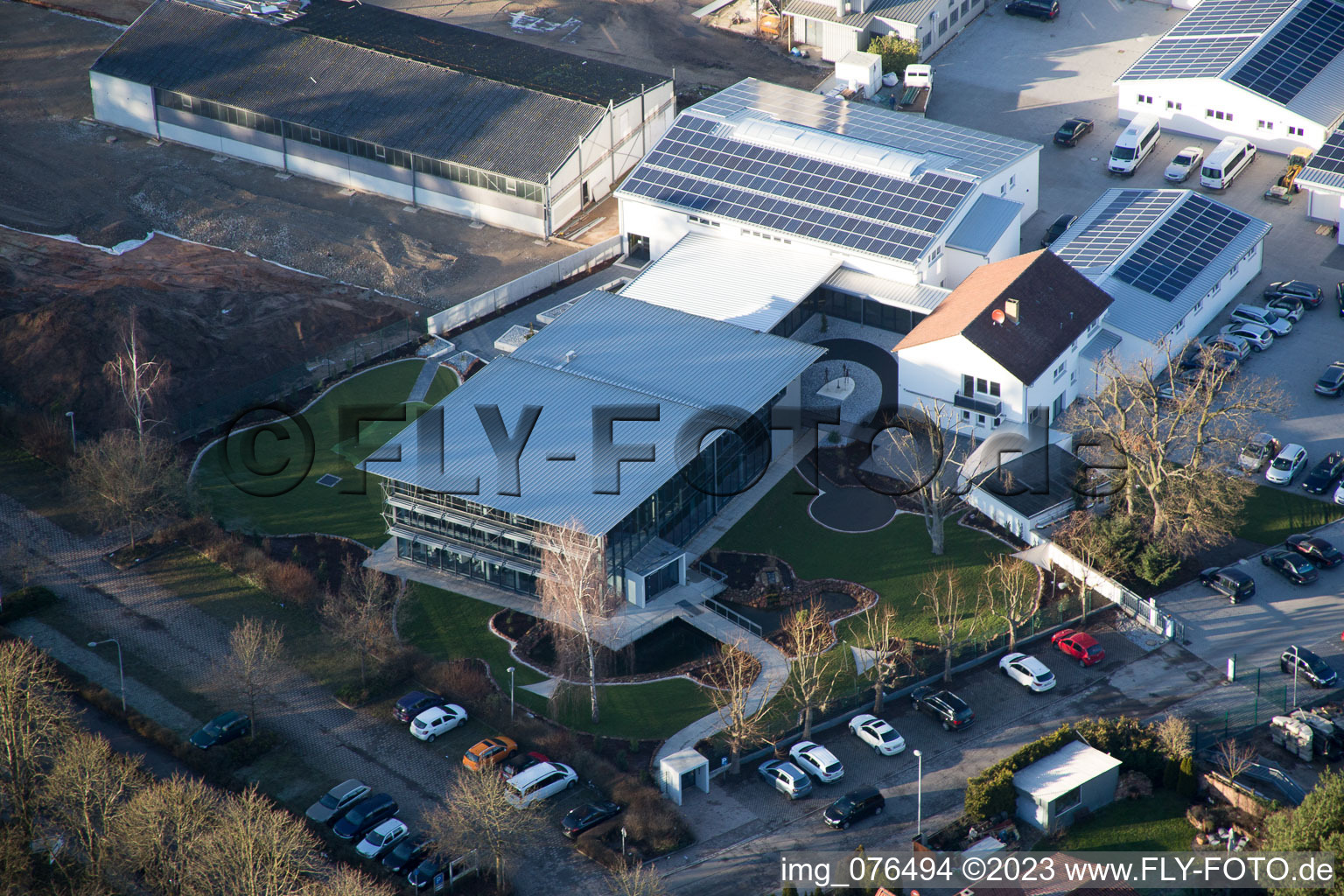 District Herxheim in Herxheim bei Landau in the state Rhineland-Palatinate, Germany seen from above