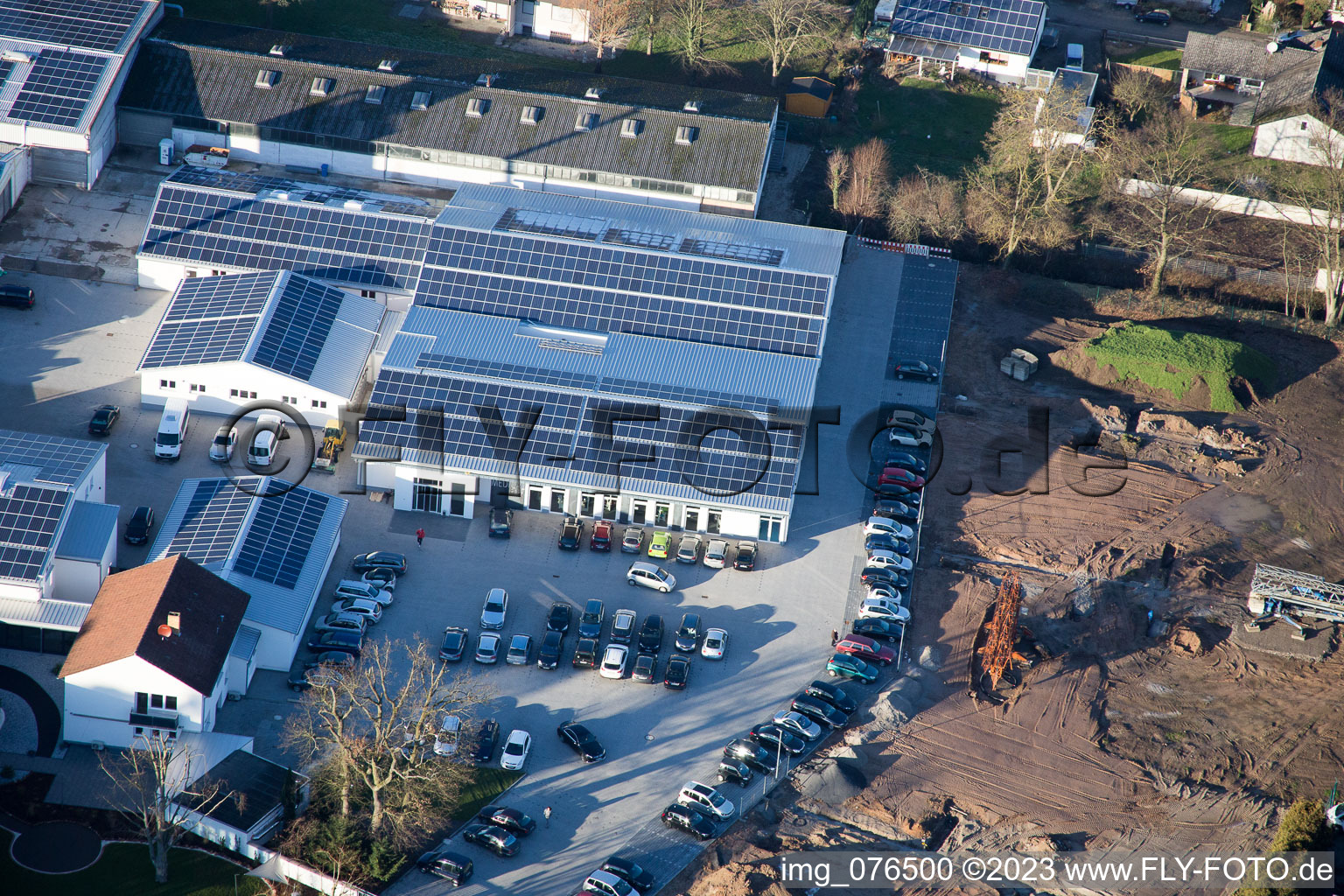 District Herxheim in Herxheim bei Landau in the state Rhineland-Palatinate, Germany from the drone perspective