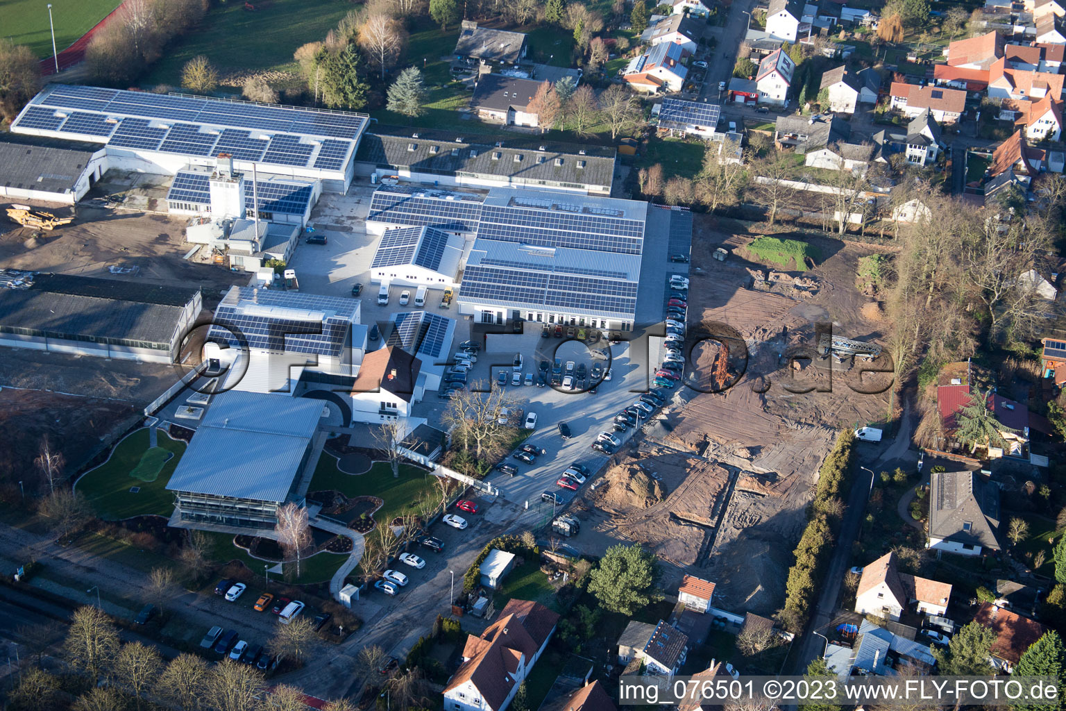 District Herxheim in Herxheim bei Landau in the state Rhineland-Palatinate, Germany from a drone