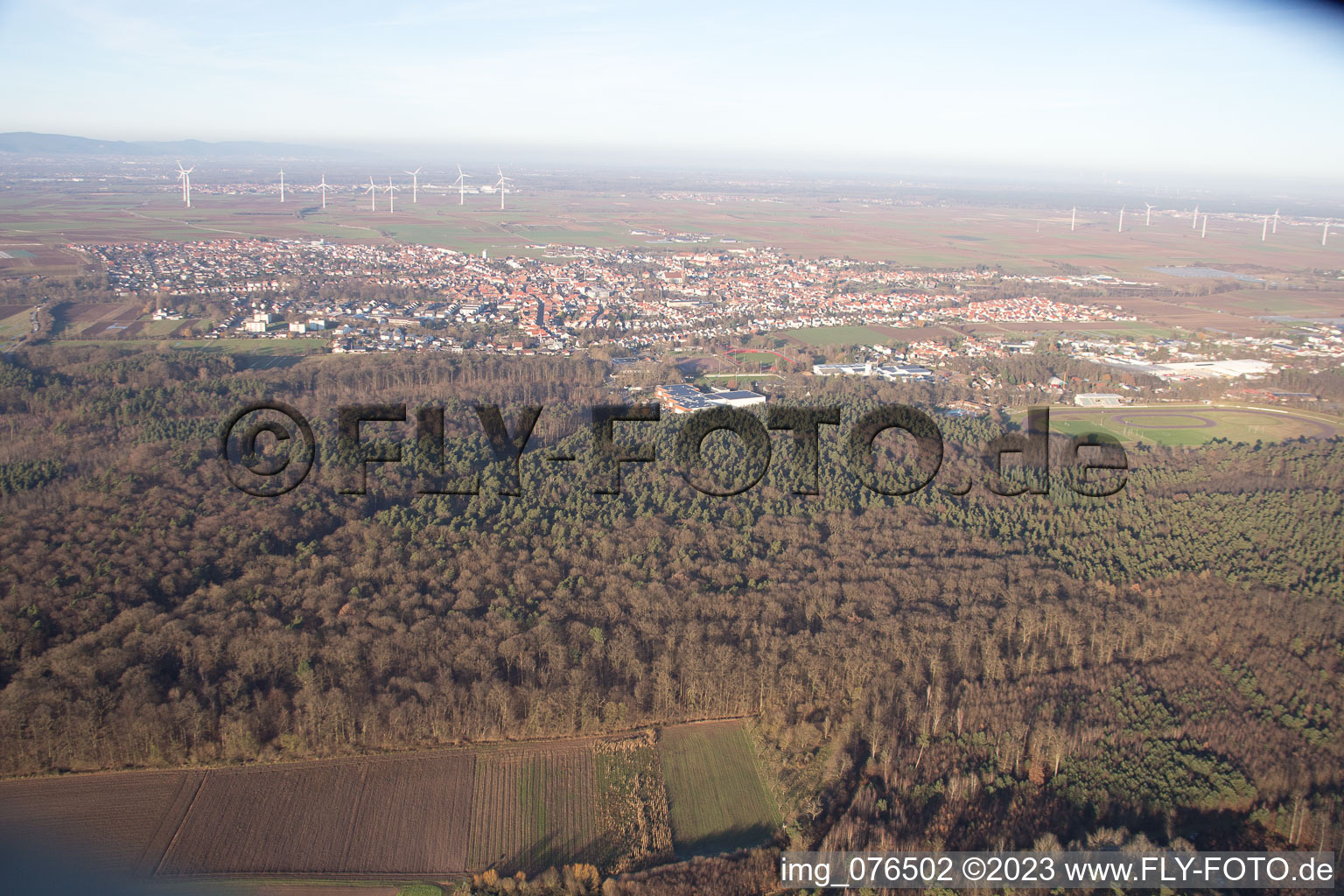 District Herxheim in Herxheim bei Landau in the state Rhineland-Palatinate, Germany seen from a drone