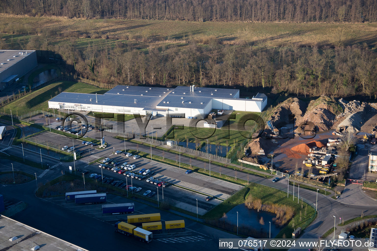 Drone image of Horst Industrial Estate, Alfa Aesar GmbH in the district Minderslachen in Kandel in the state Rhineland-Palatinate, Germany