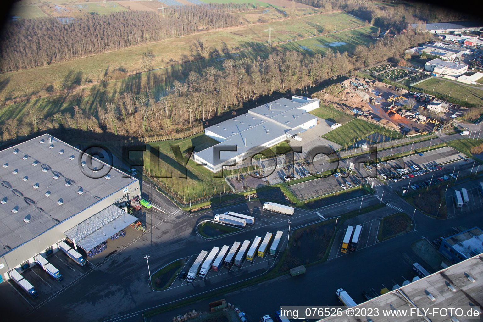 Horst industrial estate, Alfa Aesar GmbH in the district Minderslachen in Kandel in the state Rhineland-Palatinate, Germany out of the air