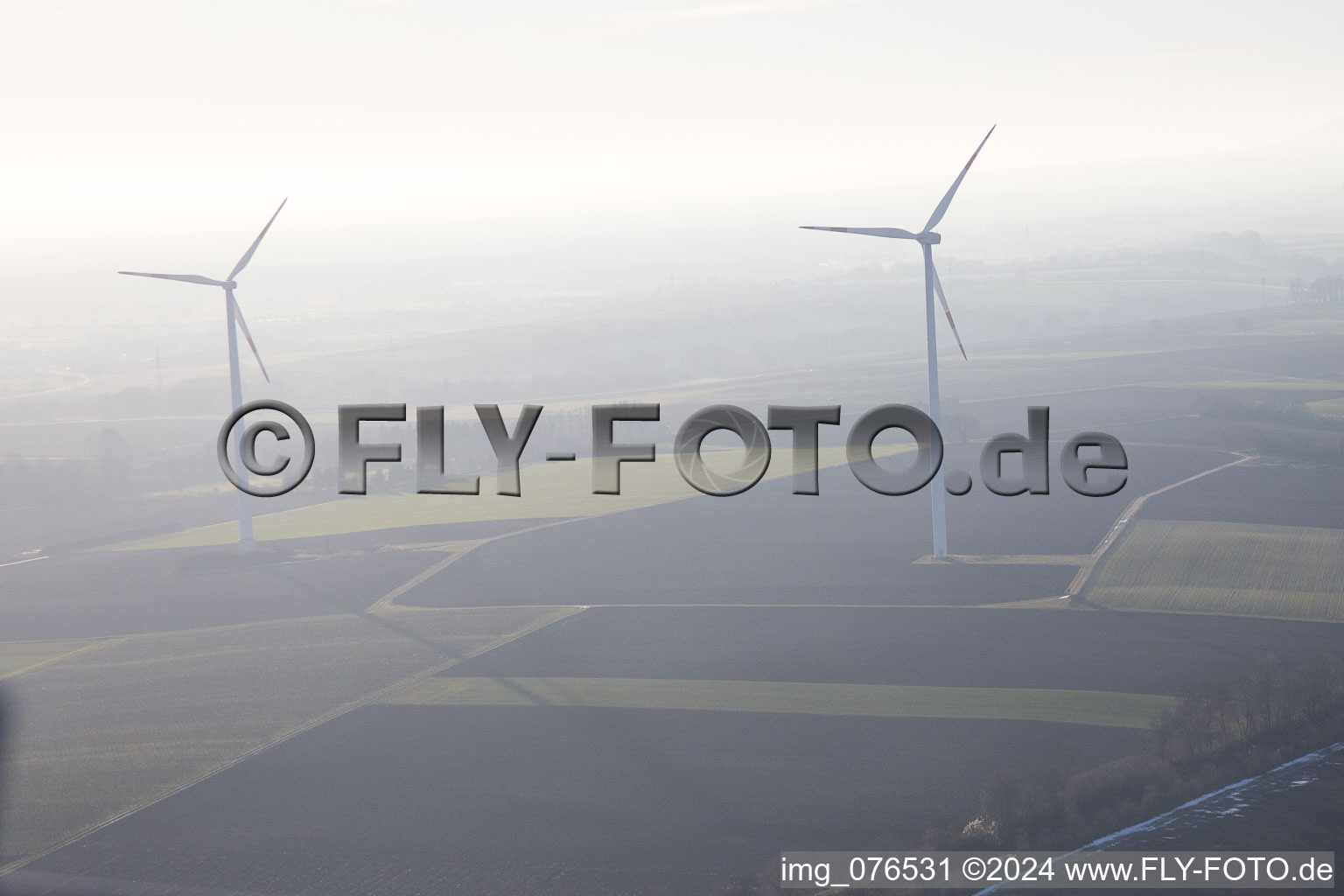 Minfeld in the state Rhineland-Palatinate, Germany from the plane