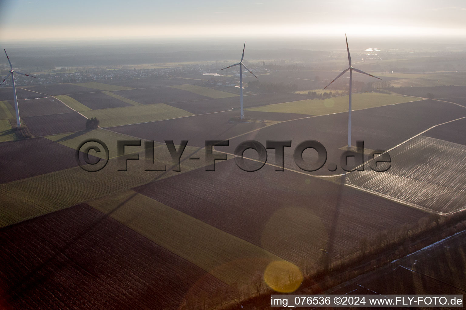 Bird's eye view of Minfeld in the state Rhineland-Palatinate, Germany