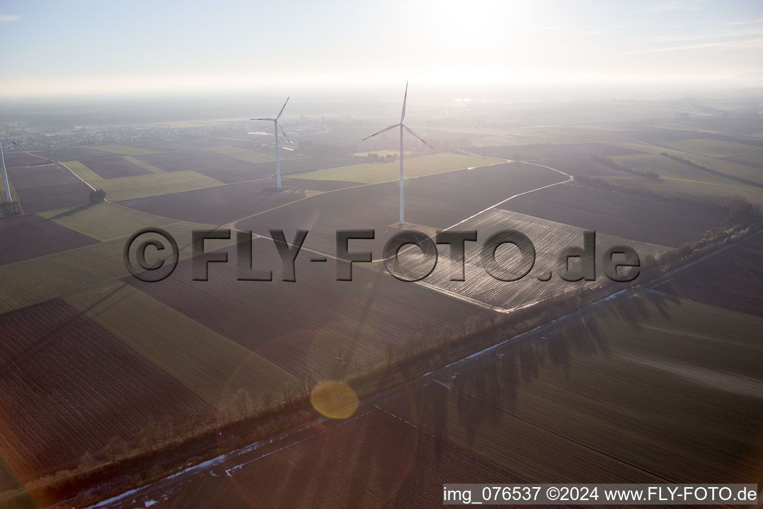 Minfeld in the state Rhineland-Palatinate, Germany viewn from the air