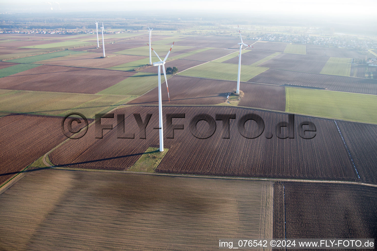 Minfeld in the state Rhineland-Palatinate, Germany seen from a drone