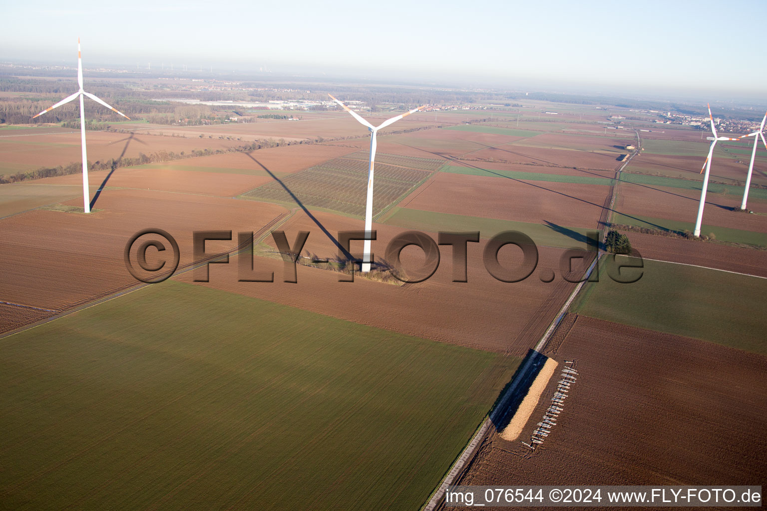 Aerial photograpy of Minfeld in the state Rhineland-Palatinate, Germany