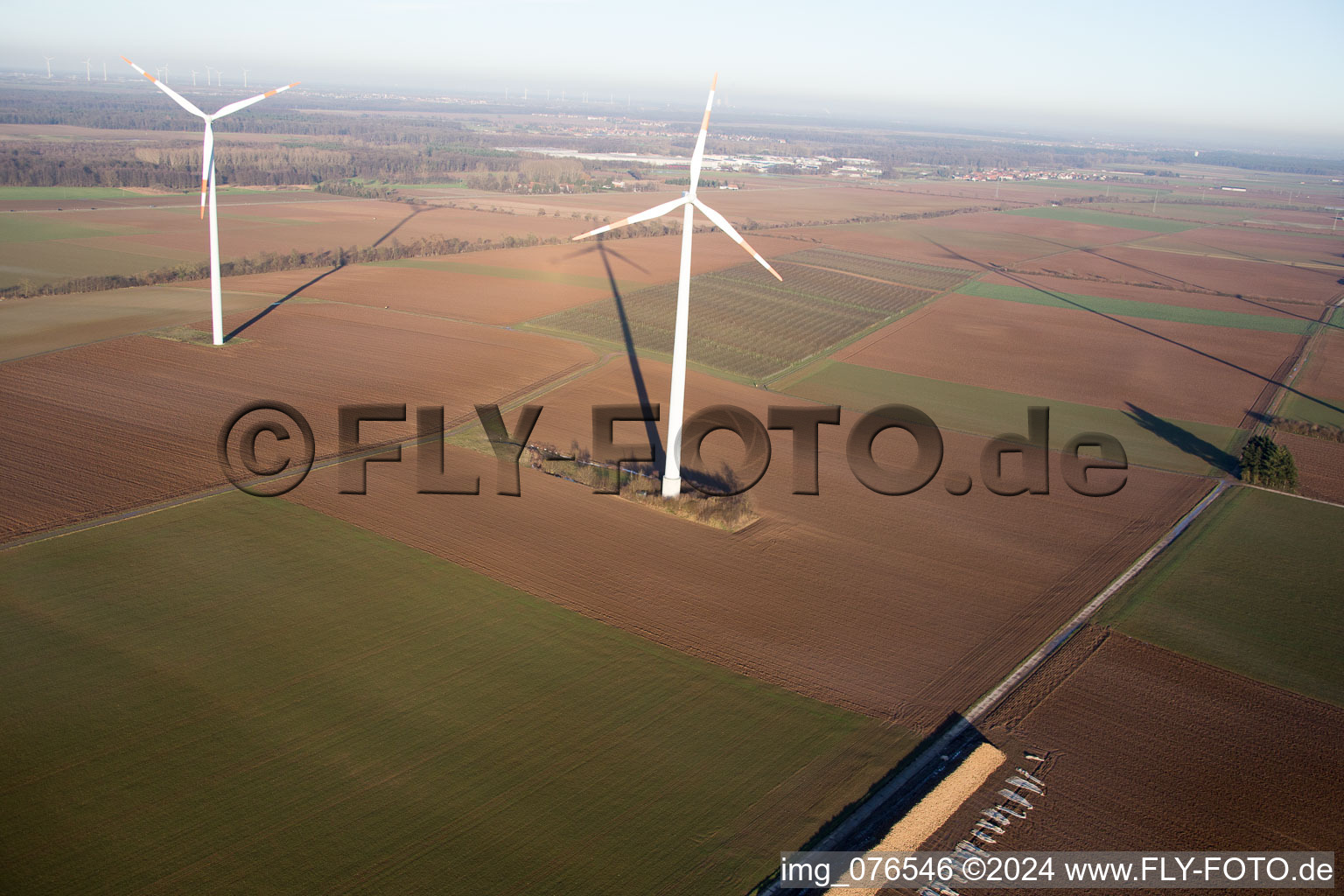 Minfeld in the state Rhineland-Palatinate, Germany from above