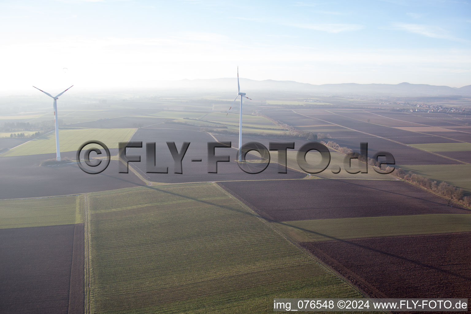 Minfeld in the state Rhineland-Palatinate, Germany seen from above